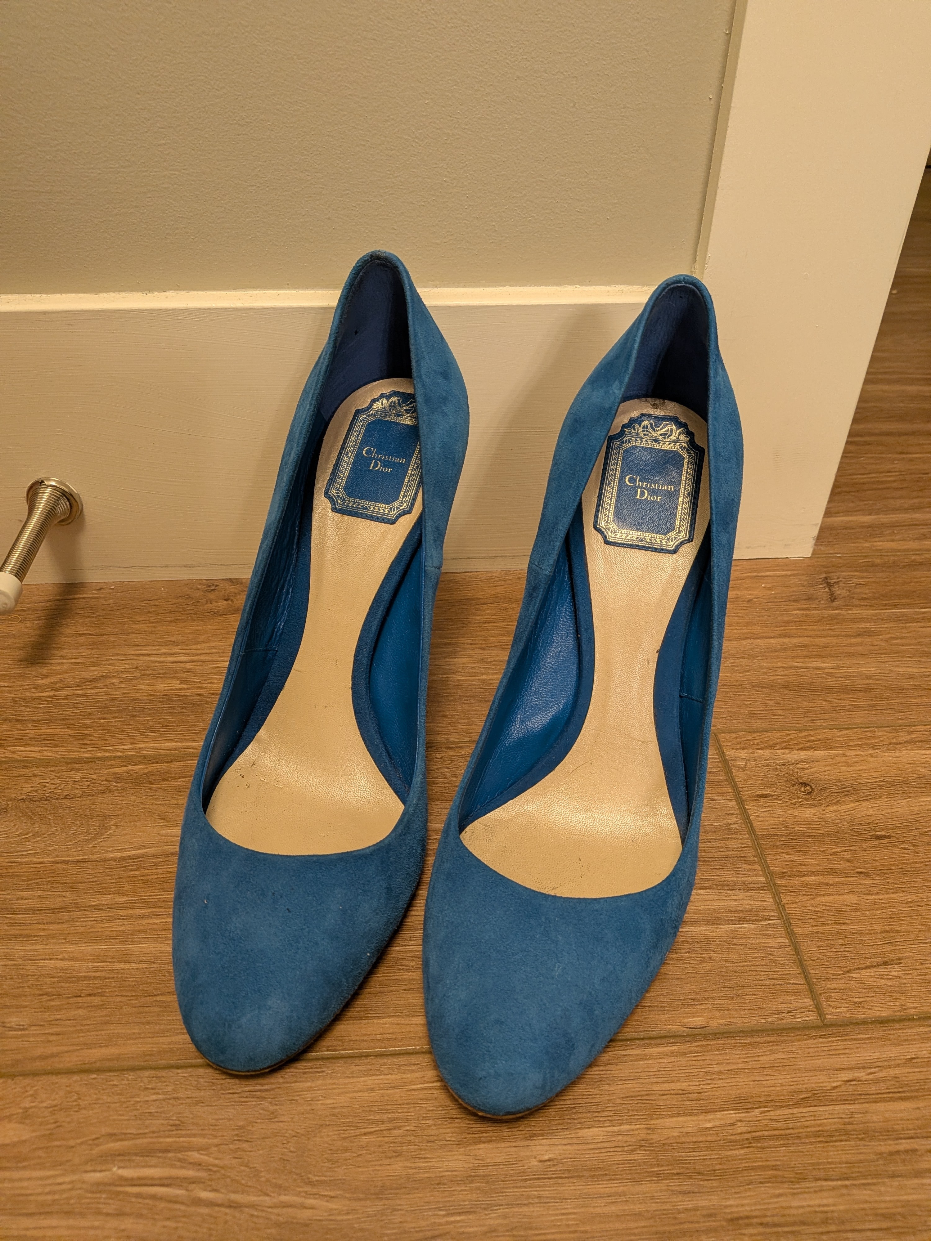 Dior Blue Suede Pointed-Toe Pumps
